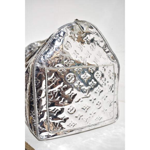 Louis Vuitton Keepall 55 Monogram Miroir Silver Mirror Weekend Travel Duffle Bag - Picture 12 of 16